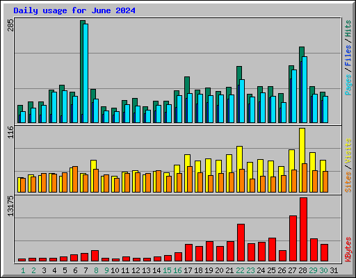 Daily usage for June 2024