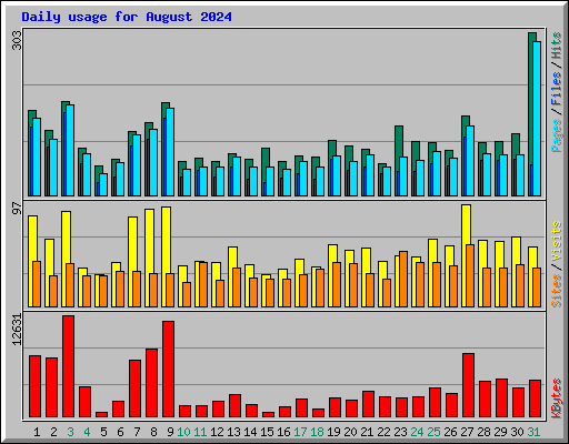 Daily usage for August 2024