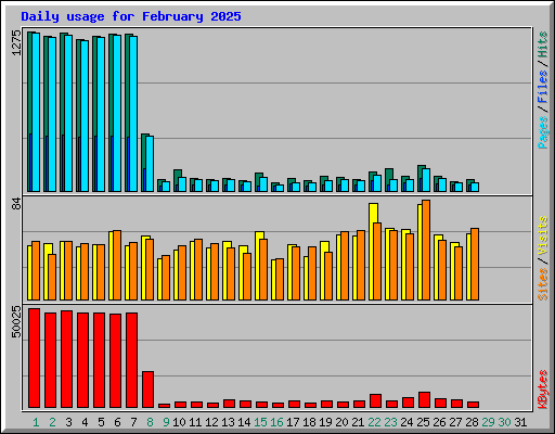 Daily usage for February 2025