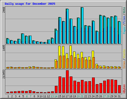Daily usage for December 2025
