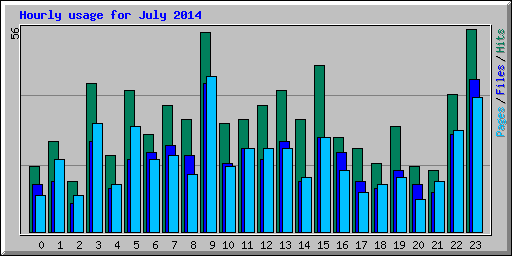 Hourly usage for July 2014