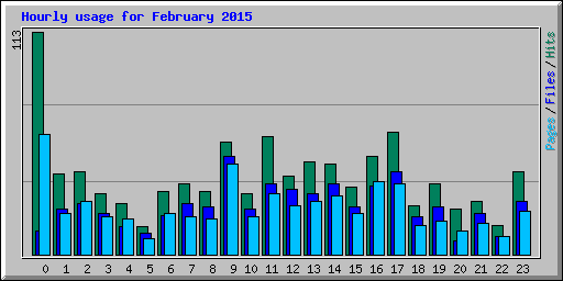 Hourly usage for February 2015