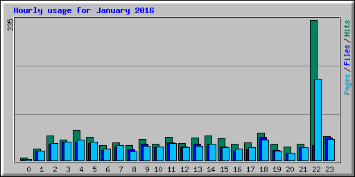 Hourly usage for January 2016