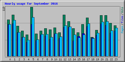 Hourly usage for September 2016