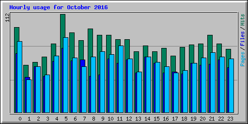 Hourly usage for October 2016
