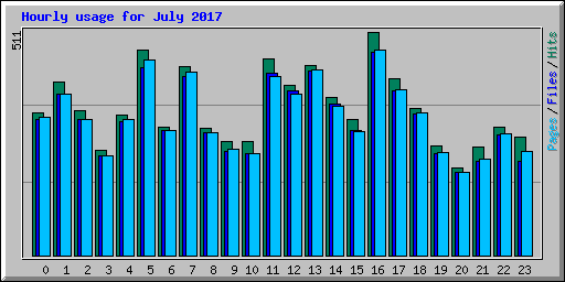 Hourly usage for July 2017