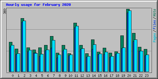 Hourly usage for February 2020
