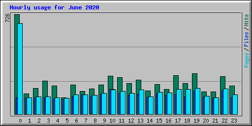 Hourly usage for June 2020