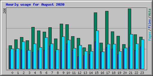 Hourly usage for August 2020