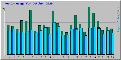 Hourly usage for October 2020