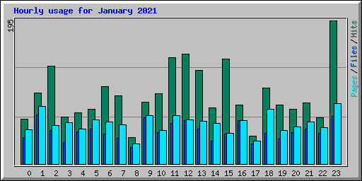 Hourly usage for January 2021