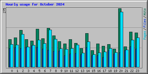 Hourly usage for October 2024